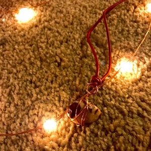 Wire wrapped stone necklace